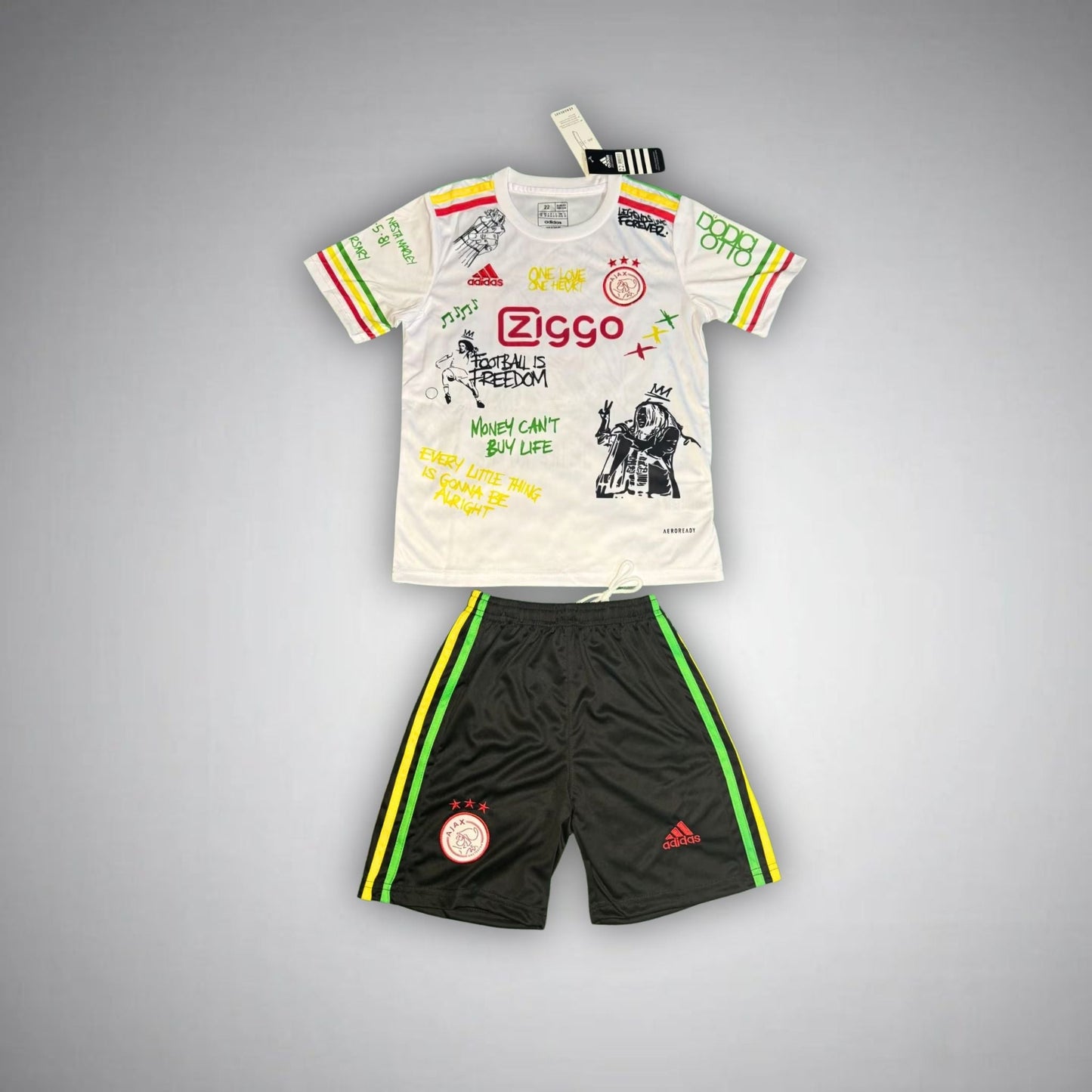 Ajax "Bob Marley" White Premium Kids Size Kit - FutKulture