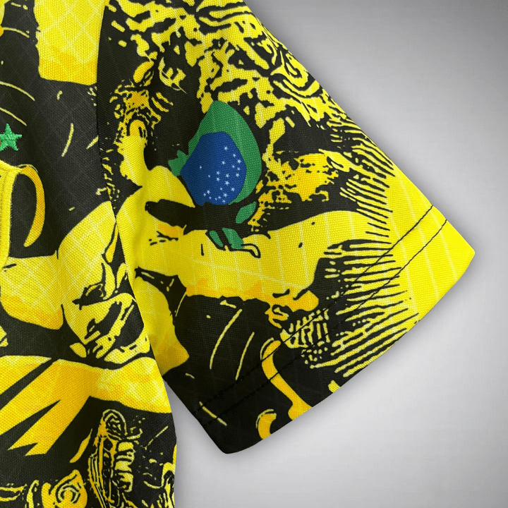Brazil "Jesus" Premium Kids Size Yellow Kit - FutKulture