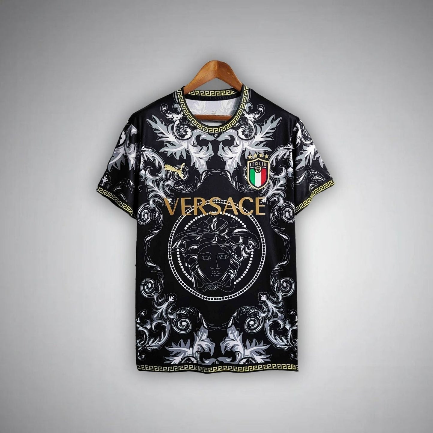 Italy "Versace" Premium Black Kit - FutKulture
