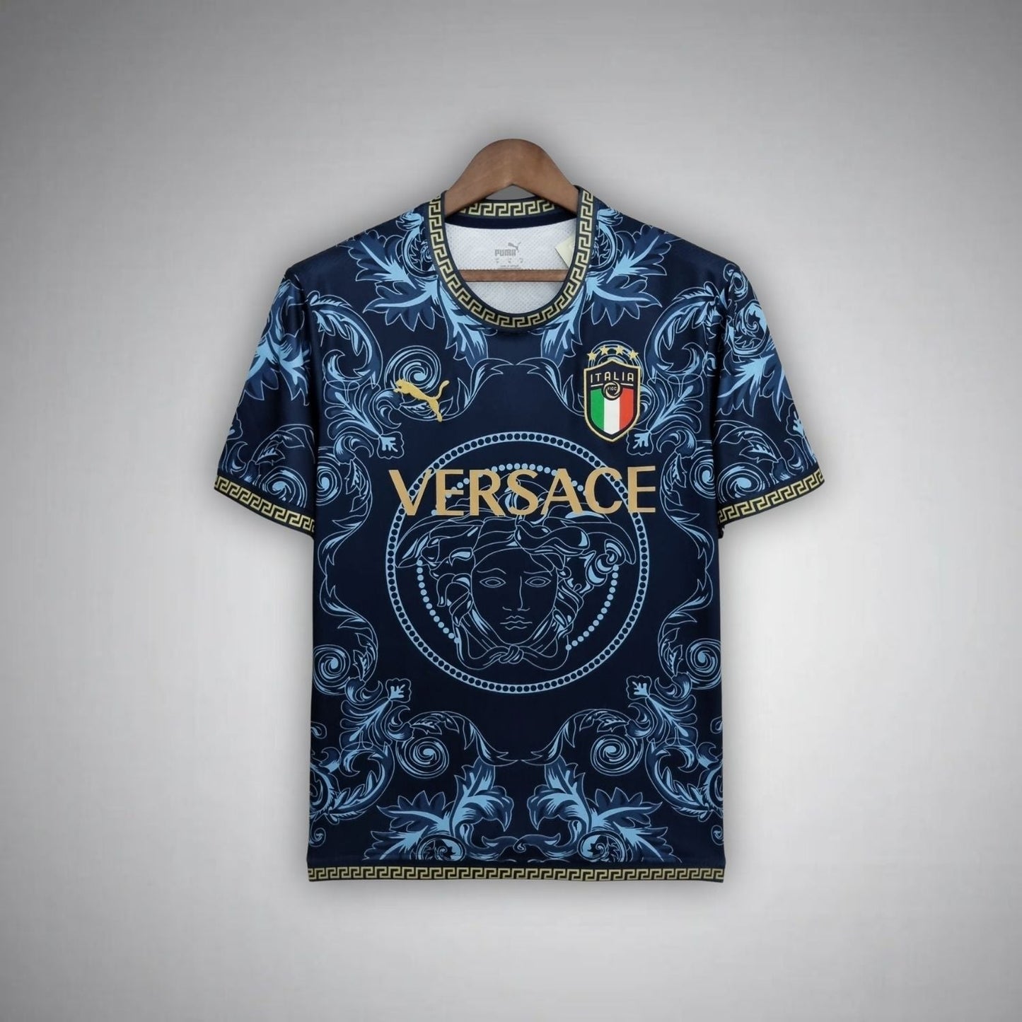Italy "Versace" Premium Dark Blue Kit - FutKulture