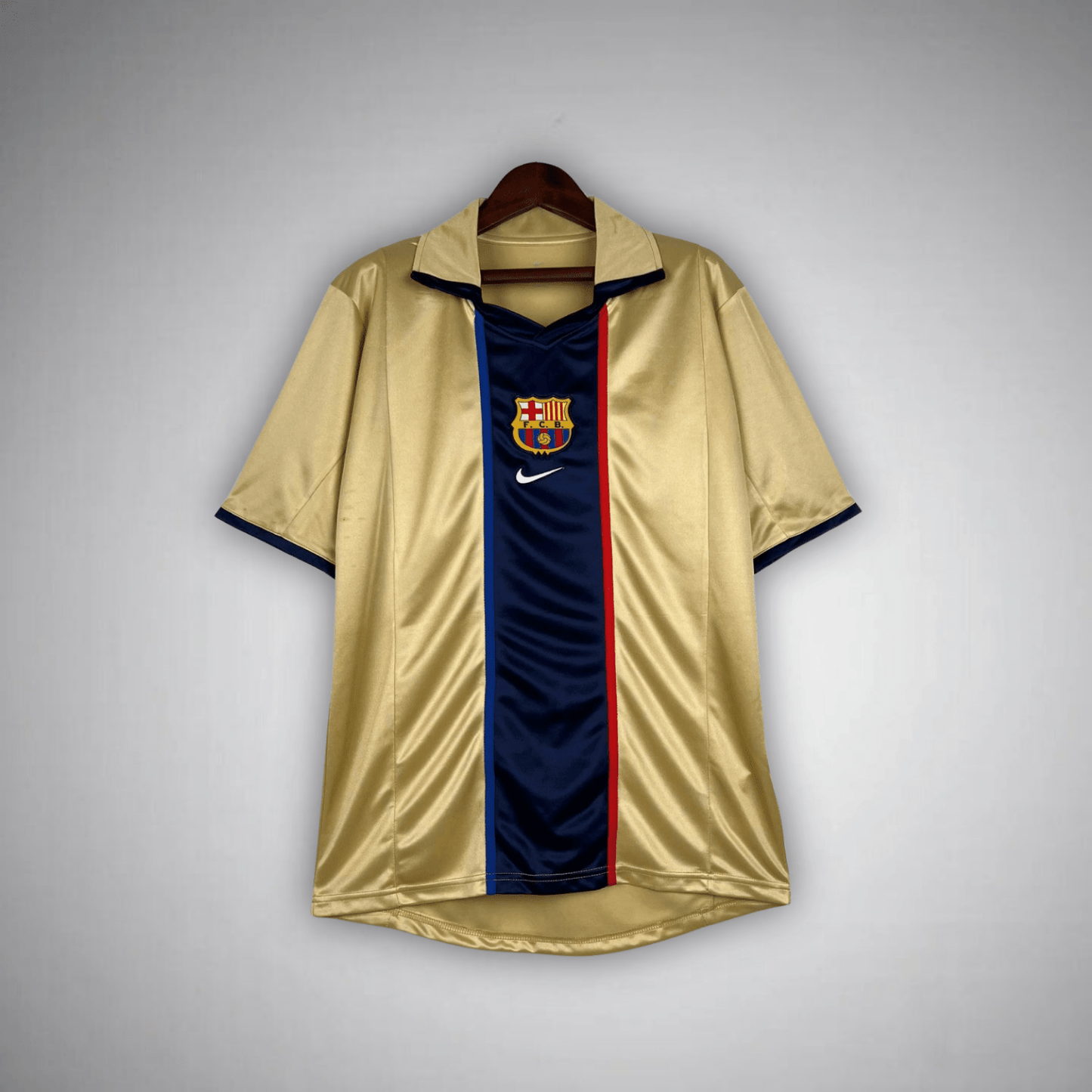 02/03 FC Barcelona Gold Away Retro Kit - FutKulture