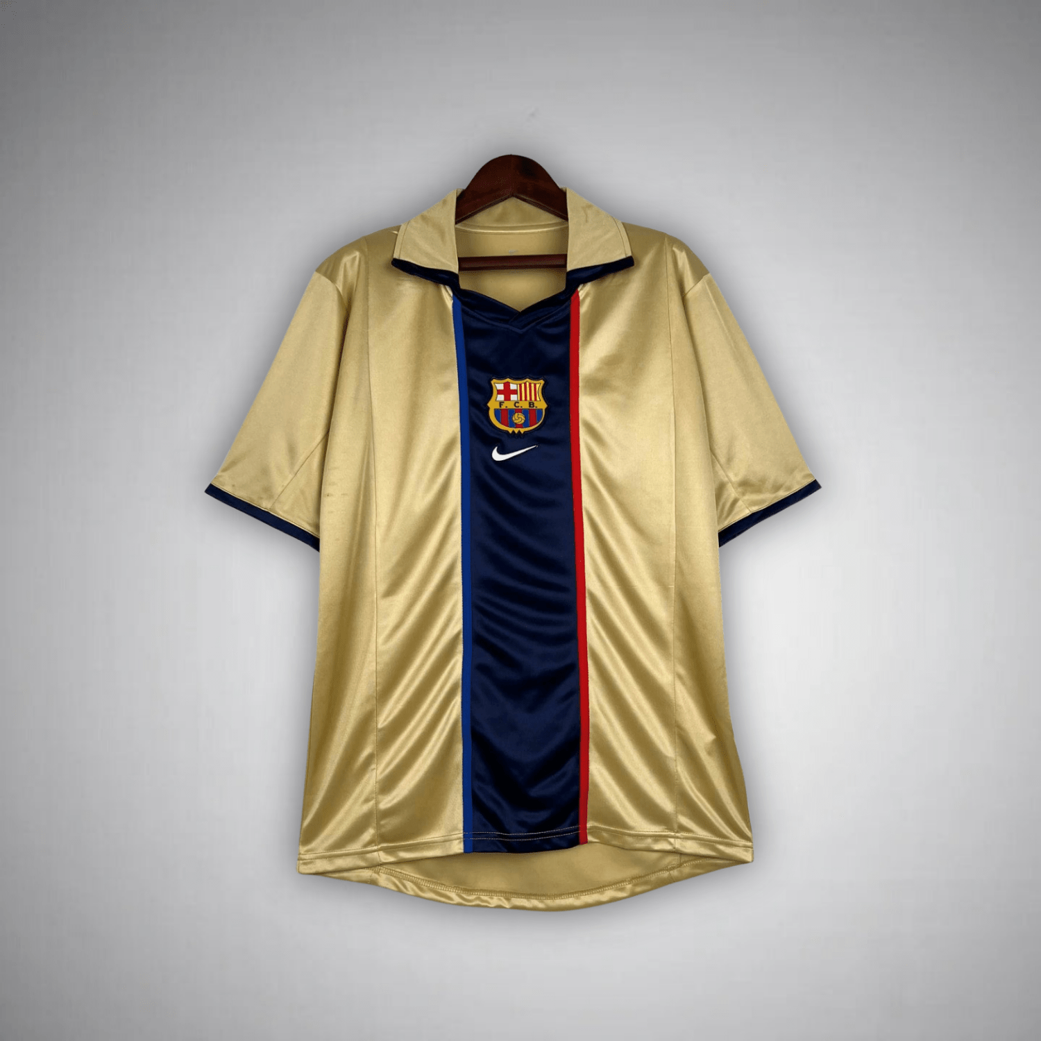 02/03 FC Barcelona Gold Away Retro Kit - FutKulture