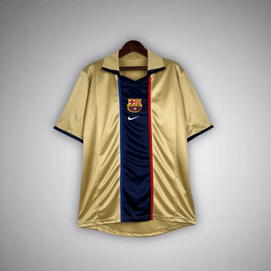 02/03 FC Barcelona Gold Away Retro Kit - FutKulture