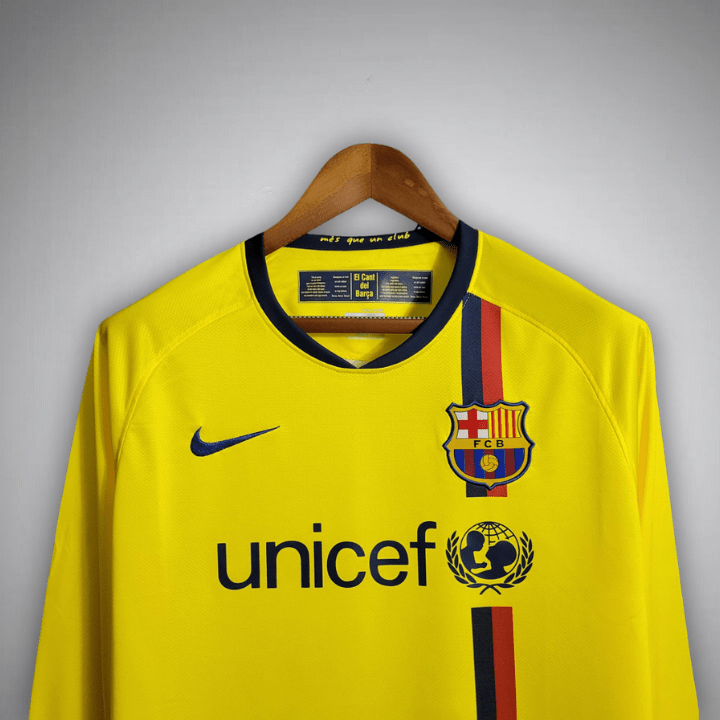 08/09 FC Barcelona Away Long Sleeve Kit - FutKulture
