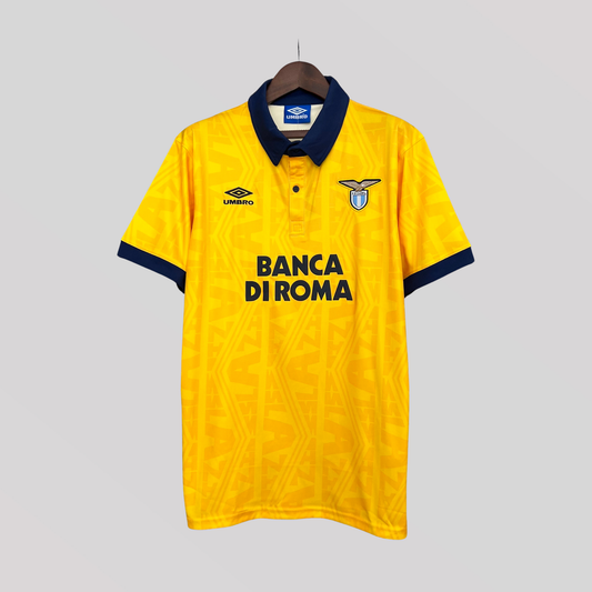 Lazio 1991/92 Yellow Away Retro Football Kit