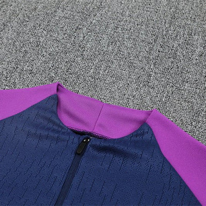 25/26 FC Barcelona Half Zip Training Blue/Purple Tracksuit