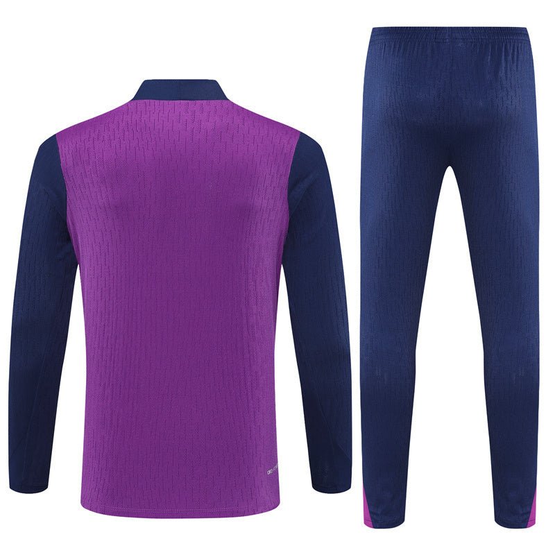 25/26 FC Barcelona Half Zip Training Purple/Blue Tracksuit