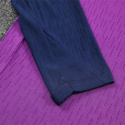 25/26 FC Barcelona Half Zip Training Purple/Blue Tracksuit