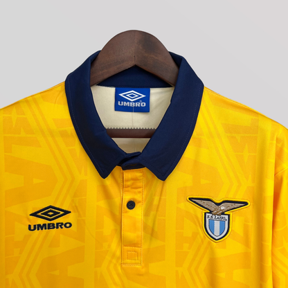 Lazio 1991/92 Yellow Away Retro Football Kit