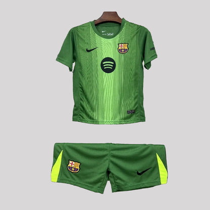 2025/2026 Barcelona Green Goalkeeper Kids Size Kit