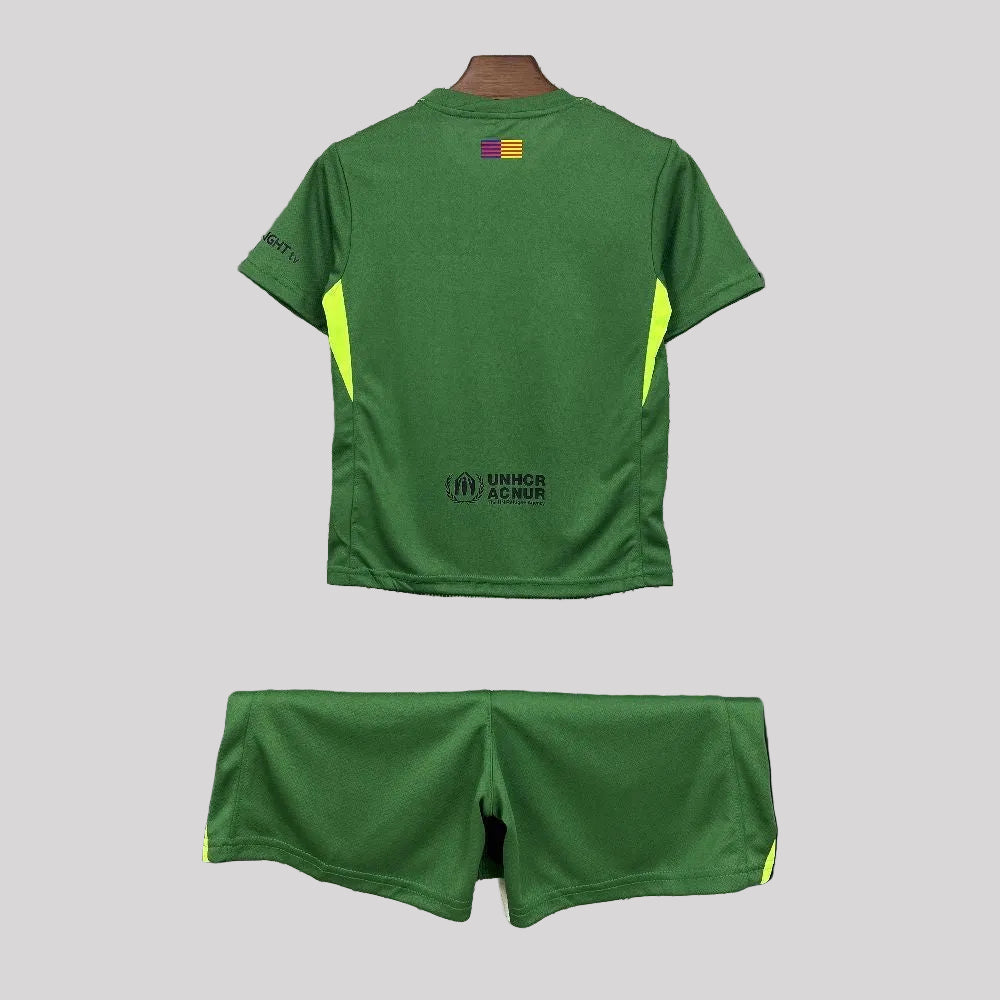 2025/2026 Barcelona Green Goalkeeper Kids Size Kit