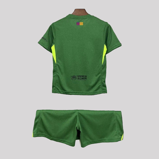2025/2026 Barcelona Green Goalkeeper Kids Size Kit