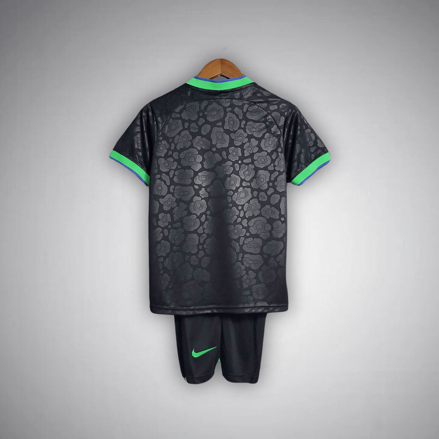 Brazil "Black Leopard" Premium Kids Size Kit - FutKulture
