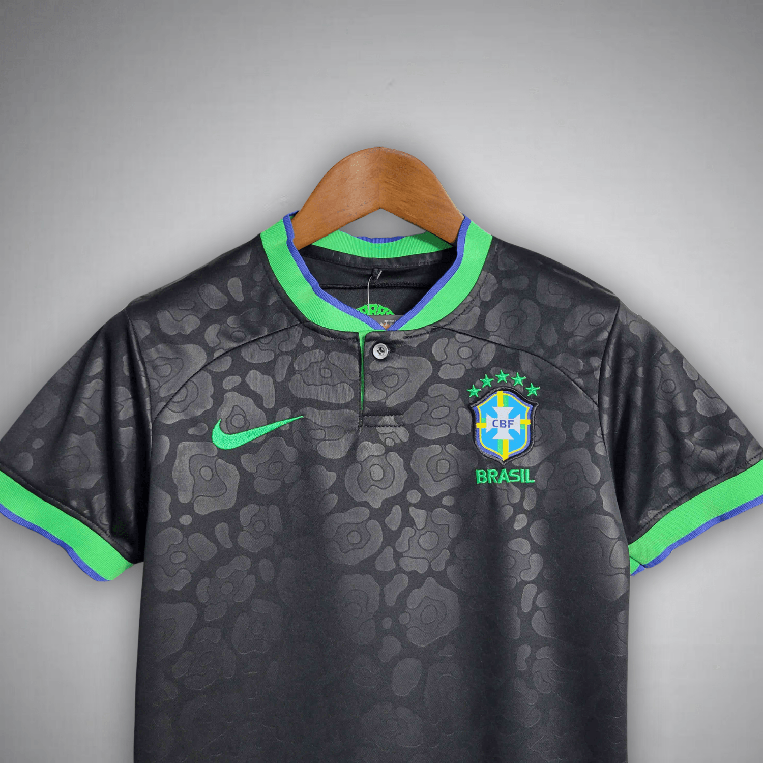 Brazil "Black Leopard" Premium Kids Size Kit - FutKulture