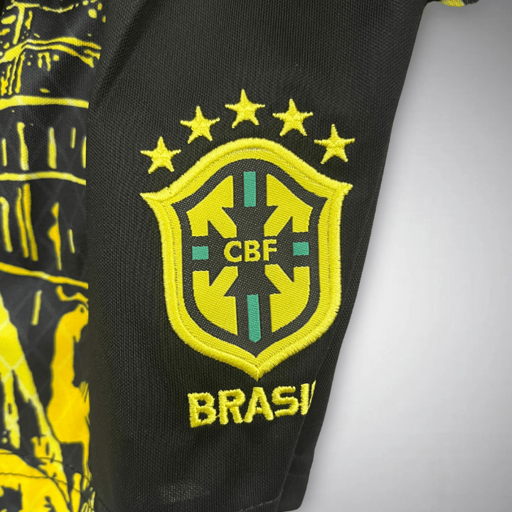Brazil "Jesus" Premium Kids Size Yellow Kit - FutKulture