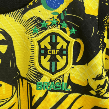 Brazil "Jesus" Premium Kids Size Yellow Kit - FutKulture
