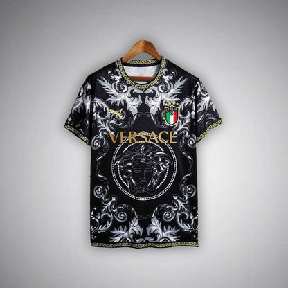 Italy "Versace" Premium Black Kit - FutKulture