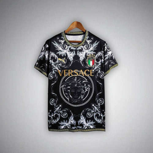 Italy "Versace" Premium Black Kit - FutKulture