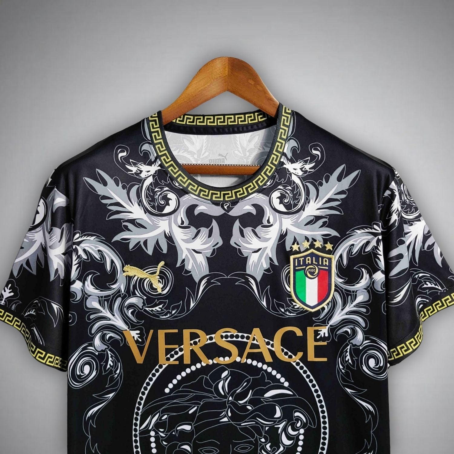 Italy "Versace" Premium Black Kit - FutKulture