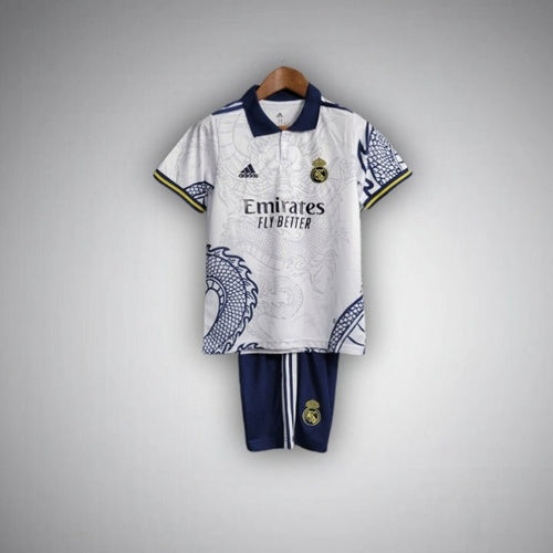 Real Madrid Dragon Blanco Premium Kids Size Kit - FutKulture