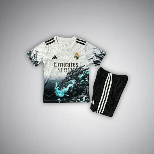 Real Madrid "Emerald Flame" Premium Kids Size Kit - FutKulture